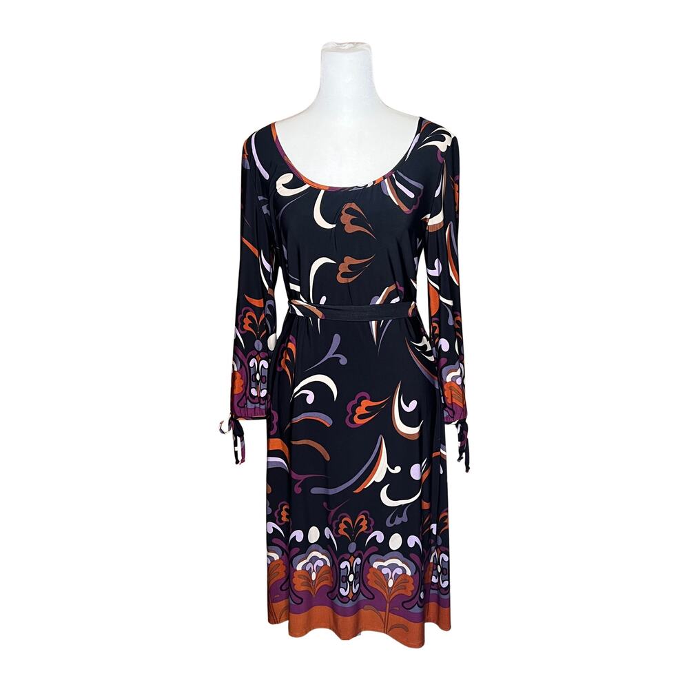 Lily 70s Style Shift Dress Swirl Pattern Mod Halloween Groovy Hippie Whimsigoth